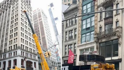 Перформанс на Манхэттене от миллиардера: Джефф Безос перекрыл Пятую авеню, чтобы доставить краном мебель в свой пентхаус