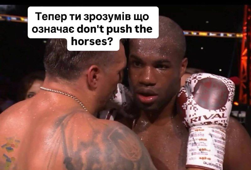 После боя Усика с Дюбуа соцсети в восторге от фразы 'Don't push the horses': подборка лучших мемов - фото 743778
