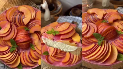 Нектариновий чізкейк – дуже ніжний літній десерт без випікання