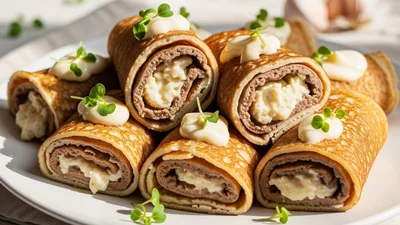 Печінкові рулетики з сиром – бюджетна закуска на свята