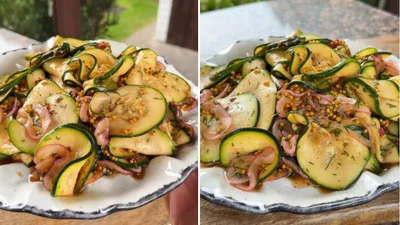 Закуска из маринованных кабачков, которая быстро готовится в пакете
