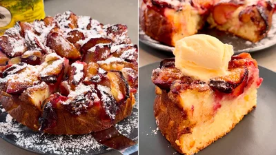 Творожный пирог со сливами, который тебе надо срочного приготовить