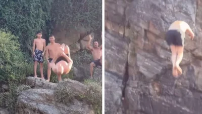 Бесстрашный дедушка прыгнул со скалы и доказал, что иногда старость - это невероятная радость