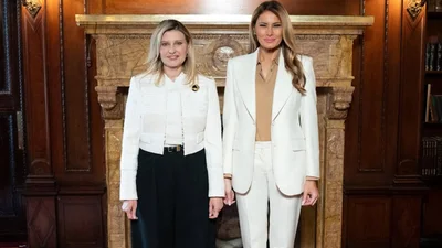 Улыбающиеся Елена Зеленская и Мелания Трамп встретились в Нью-Йорке