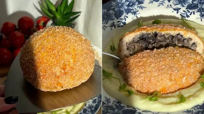 Фантастичне комбо: курячі бомбочки з грибами та сиром