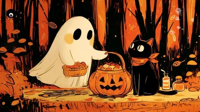 Страшно веселые открытки на Хэллоуин 2025 - твой must-send контент