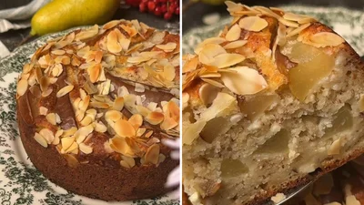 Сырно-ореховый пирог с грушами – чудо-десерт этой осени