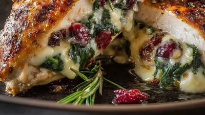 Куриное филе с камамбером и клюквенным соусом – рецепт, от которого слюнки текут