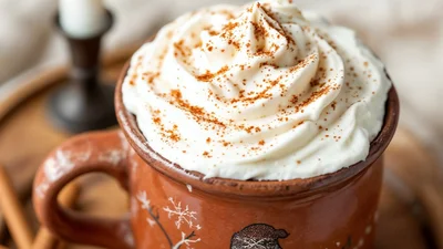 Арахисовый латте с корицей и сливками: твой комфортик напиток этой осени