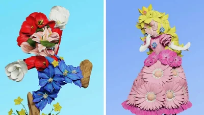 Художник создает картины из листьев и цветов - настоящая магия, вызывающая удивление