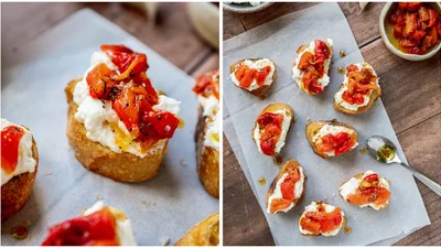 Греческая закуска из болгарского перца – легкая намазка к хлебу