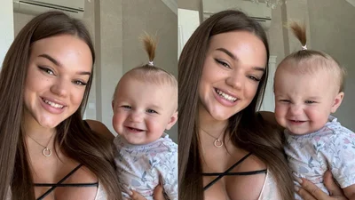 Юлия Верба в прозрачном топе замиловала новогодними фото с дочкой: "Первая елка, когда ты стоишь"