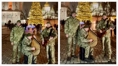 Відео, як військові колядують на Софіївській площі, стало вірусним: ці кадри зворушують до сліз