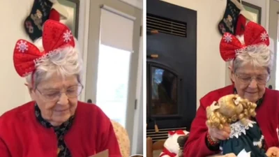 90-річна бабуся вперше за життя отримала ляльку на Різдво і не стримала сліз