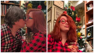 Остап Ступка похизувався фото в піжамах зі своєю молодшою на 34 роки коханою і показав палкі поцілунки