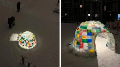 У Львові батьки з дітками збудували у дворі кольорове іглу - ось такі новини хочеться бачити щодня