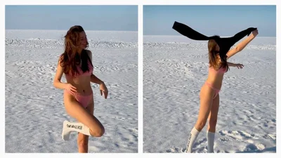 Відома українська блогерка роздягнулася на снігу при -13 і покрасувалася в білизні – відео