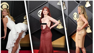Чаппелл Роан закрепила платье на с*сках, а Хайди Клум в слепке своего обнаженного тела - это подборка самых откровенных образов с Грэмми-2026