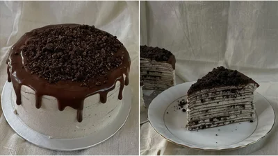 Солодкий хіт Масниці: млинцевий торт з Оreo, який легко приготувати