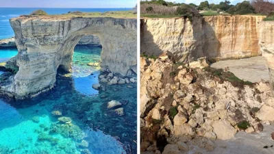 В Італії обвалилася культова "Арка закоханих" - відоме туристичне місце стерло штормом з лиця землі