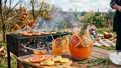 Копчений березневий лимонад з грейпфрутом та розмарином: ідеальний напій для пікніку з шашликами