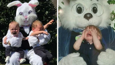 Великодній кролик завітав у гості: кумедні фото дітей, які явно не у захваті
