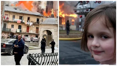 Мем ожил: улыбающийся мужчина на фоне прилета во Львове стал звездой сети