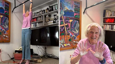 90-річна бабуся встановила світовий рекорд з висіння на перекладині - її час шокує навіть молодих