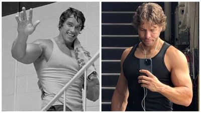 Внебрачный сын Шварценеггера вырос копией отца в молодости: 10 лучших фото красавчика