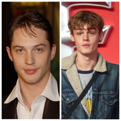 Том Гарді у 2002 році та його син Луї у 2024-му - фото 853274