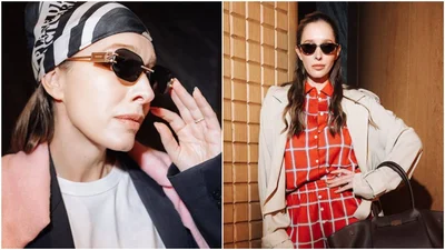 Катя Осадча показала стильні луки на щодень: у моді замша, бандани і бермуди