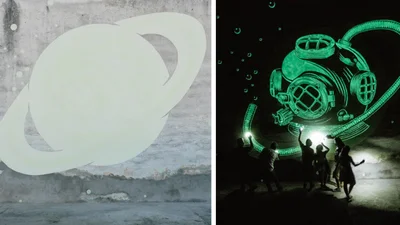 Неймовірні мурали, які цілковито змінюються у темряві