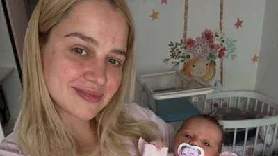Інна Бєлєнь показала перше сімейне відео з новонародженою Кірою: "Татова доця"
