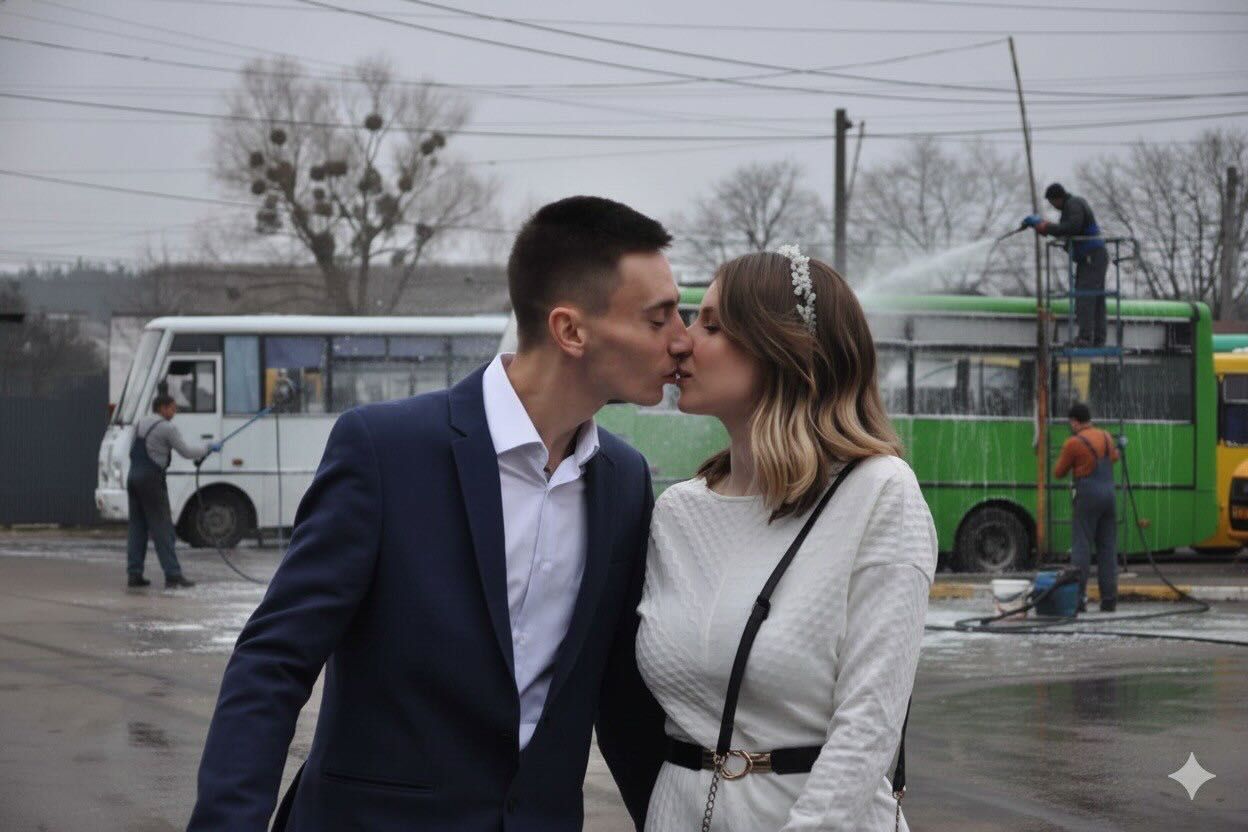 Пара попросила убрать маршрутки с фото, а сеть решила хорошенько повеселиться - 870294 Пара попросила убрать маршрутки с фото, а сеть решила хорошенько повеселиться - фото 870294