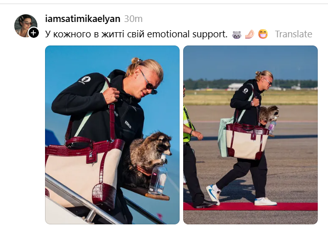 Эрлинг Холанд был замечен с чучелом енота, держащим бутылку джина в лапках - фото 886608