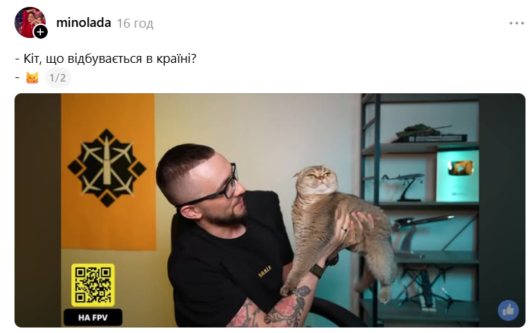 Кішка Сергія Стерненка підкорила Threads і стала мемом - 888179 Кішка Сергія Стерненка підкорила Threads і стала мемом - фото 888179