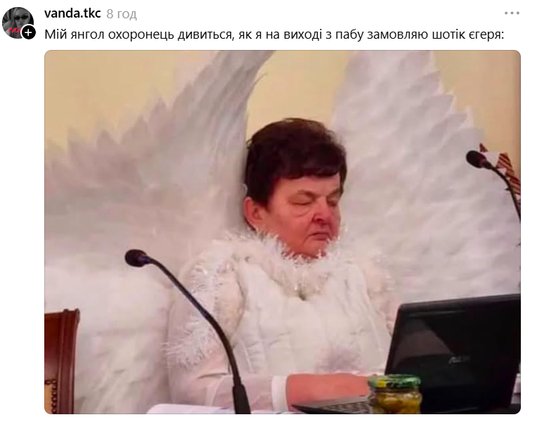 Женщина в костюме ангела стала мемом о двух сущностях, сосуществующих в одном человеке - 892988 Женщина в костюме ангела стала мемом о двух сущностях, сосуществующих в одном человеке - фото 892988