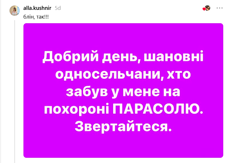 Швидкий дофамін: українці діляться перлами із сільських чатів та груп будинків - 898017 Швидкий дофамін: українці діляться перлами із сільських чатів та груп будинків - фото 898017