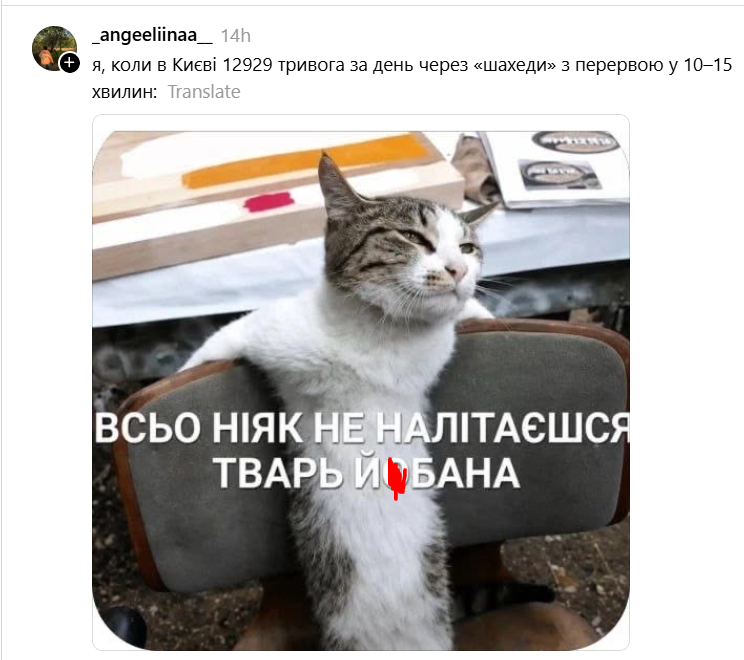 Тривога за тривогою: як кияни жартують останніми днями, щоб не зійти з розуму - 905376 Тривога за тривогою: як кияни жартують останніми днями, щоб не зійти з розуму - фото 905376