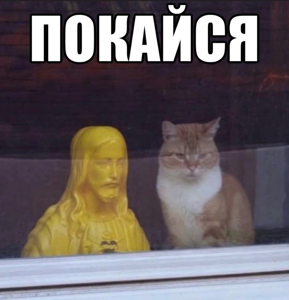 Кіт, що сидить зі статуєю Ісуса, став мемом у Threads - 921515 Кіт, що сидить зі статуєю Ісуса, став мемом у Threads - фото 921515
